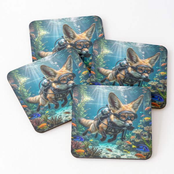 Item preview, Fennec Fox Scuba Dives in Aquarium designed and sold by Tridentulus.