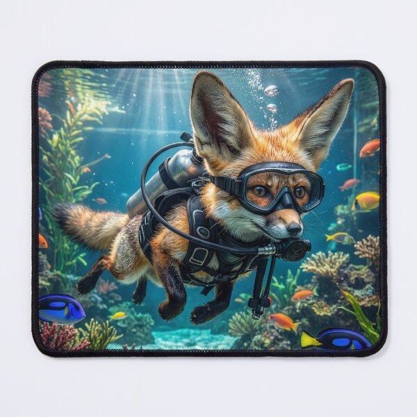 Item preview, Fennec Fox Scuba Dives in Aquarium designed and sold by Tridentulus.