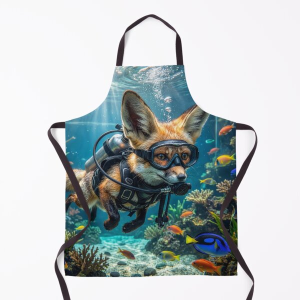 Item preview, Fennec Fox Scuba Dives in Aquarium designed and sold by Tridentulus.