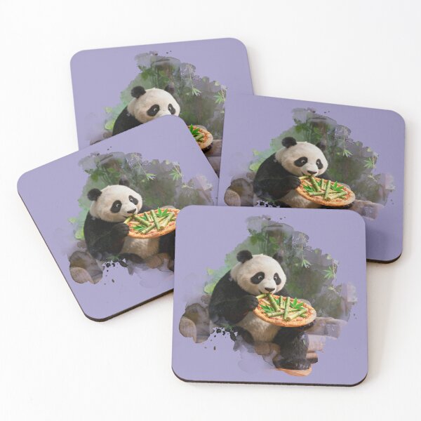Item preview, Panda eatting a bamboo pizza designed and sold by KreativeCrow.