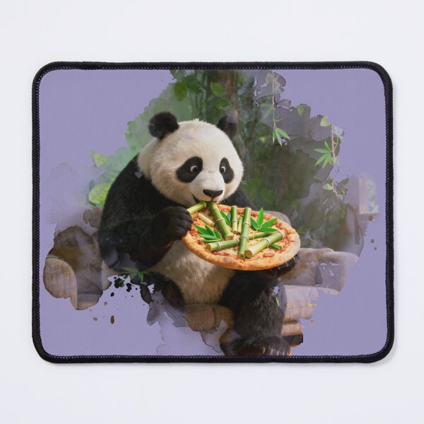 Item preview, Panda eatting a bamboo pizza designed and sold by KreativeCrow.
