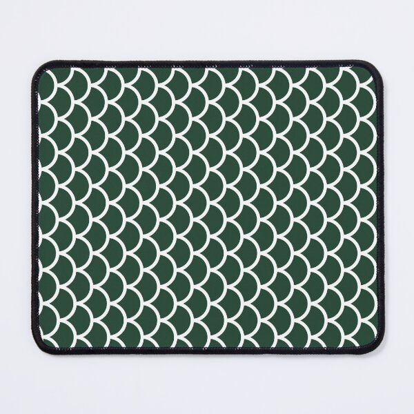 Item preview, Forest Green And White Fish Scales Pattern designed and sold by pattern-archive.
