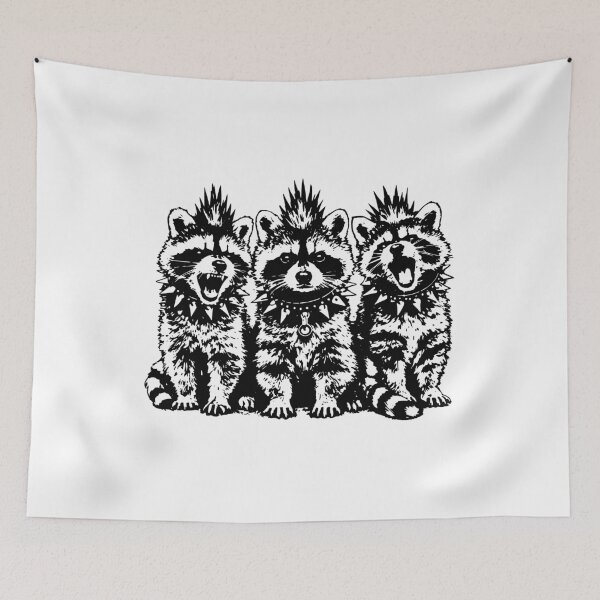 Item preview, Punk Rock Raccoons Mohawk Spiked Collar Emo Goth Animal designed and sold by gunaone-design.