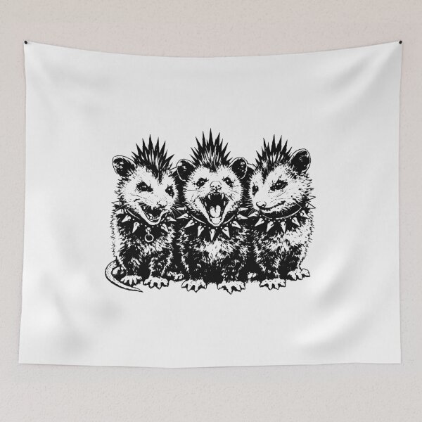 Item preview, Punk Rock Opossums Mohawk Spiked Collar Emo Goth Animal designed and sold by gunaone-design.