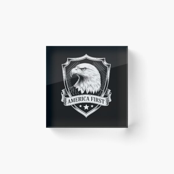 Item preview, Bold Eagle Emblem – Patriotic Circular Badge with Star‑Ring Border designed and sold by OldGloryForge.