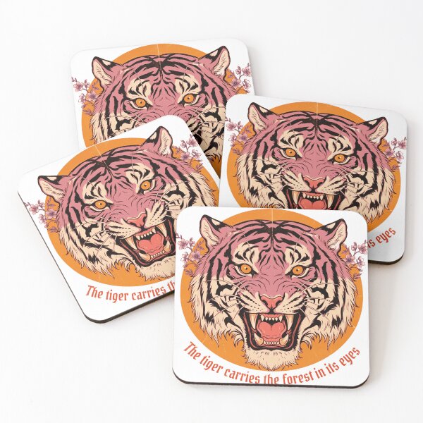 Item preview, Cosmic Wildfire Tiger - Neo-Traditional Floral Snarl designed and sold by BLUESKY11a.