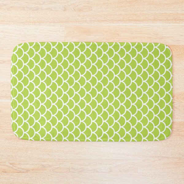 Item preview, Lime And White Fish Scales Pattern designed and sold by pattern-archive.