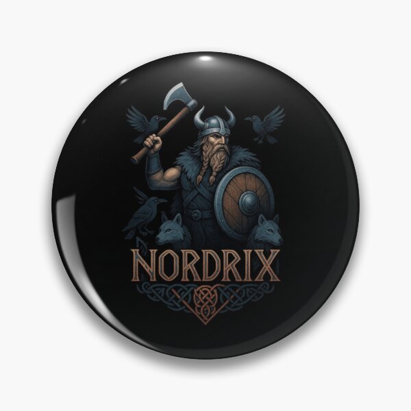 Artikelvorschau, Nordrix Wikingerkrieger-Design, Hemd eines nordischen Häuptlings, Wikinger-Berserker, mittelalterlicher nordischer Krieger, Wikinger-Plünderführer, Kunst der nordischen Mythologie entworfen und verkauft von Typologystudios.