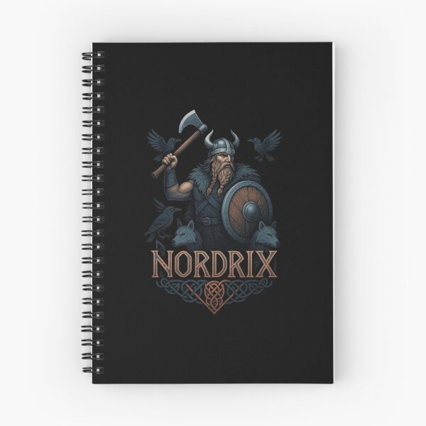 Artikelvorschau, Nordrix Wikingerkrieger-Design, Hemd eines nordischen Häuptlings, Wikinger-Berserker, mittelalterlicher nordischer Krieger, Wikinger-Plünderführer, Kunst der nordischen Mythologie entworfen und verkauft von Typologystudios.