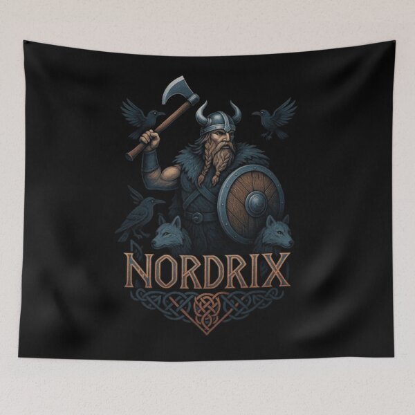 Item preview, Nordrix Viking Warrior Design, Norse Chieftain Shirt, Viking Berserker, Medieval Norse Warrior, Viking Raid Leader, Nordic Mythology Art designed and sold by Typologystudios.