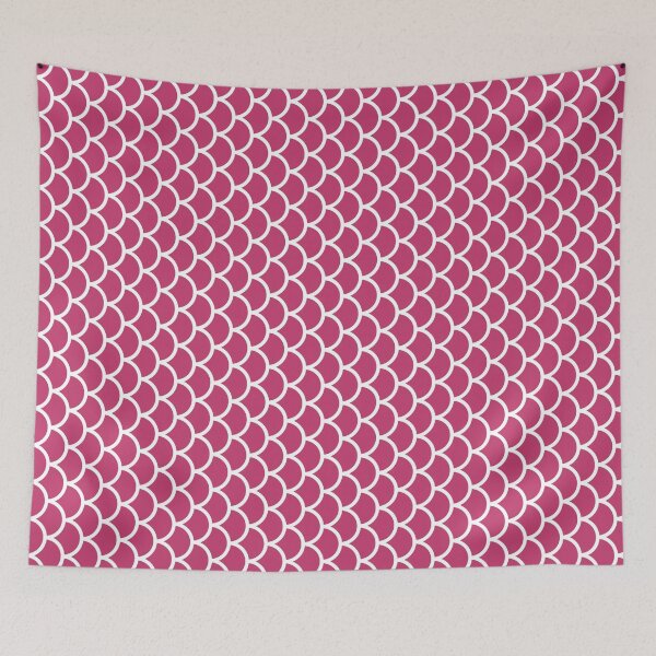 Item preview, Magenta And White Fish Scales Pattern designed and sold by pattern-archive.