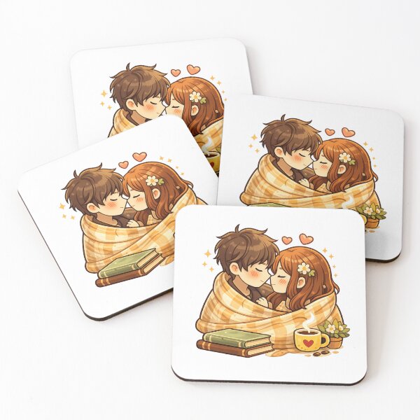 Item preview, Cozy Couple Sticker - Cute Romantic Kawaii Couple designed and sold by FluffiPopo.