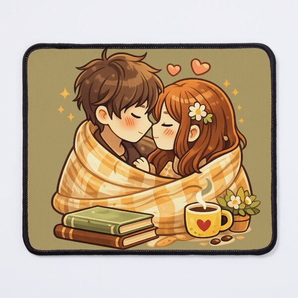 Item preview, Cozy Couple Sticker - Cute Romantic Kawaii Couple designed and sold by FluffiPopo.