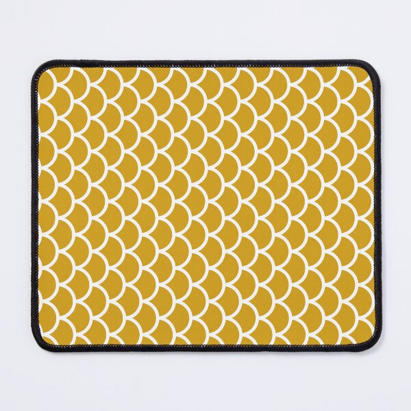 Item preview, Mustard And White Fish Scales Pattern designed and sold by pattern-archive.