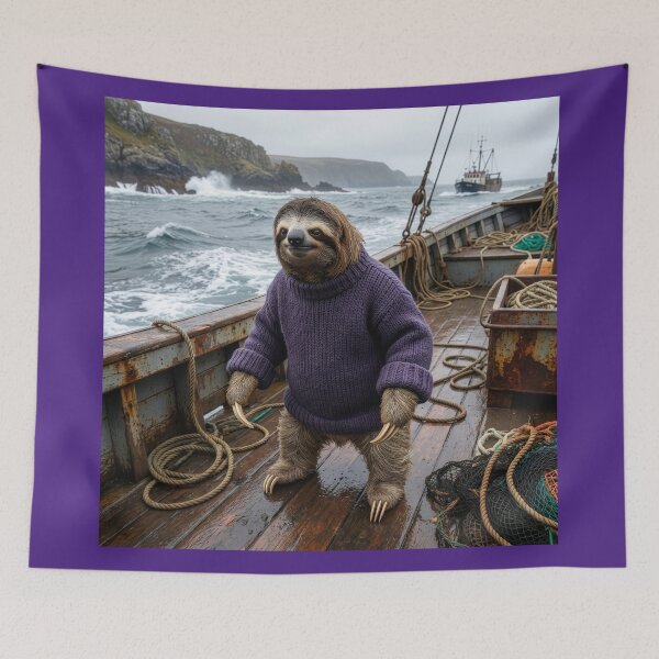 Item preview, Sloth Fishes the Rough Waters of the North Sea designed and sold by Tridentulus.