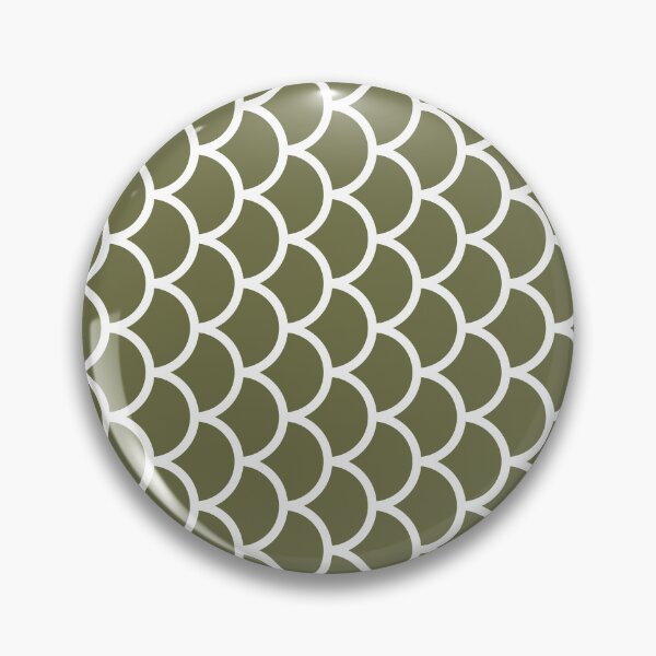 Item preview, Olive And White Fish Scales Pattern designed and sold by pattern-archive.