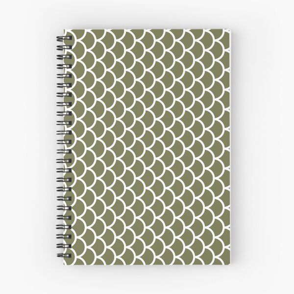 Item preview, Olive And White Fish Scales Pattern designed and sold by pattern-archive.
