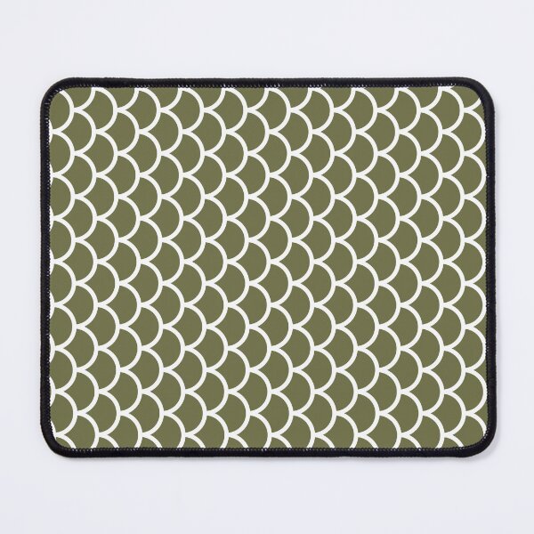 Item preview, Olive And White Fish Scales Pattern designed and sold by pattern-archive.