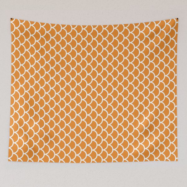 Item preview, Orange And White Fish Scales Pattern designed and sold by pattern-archive.