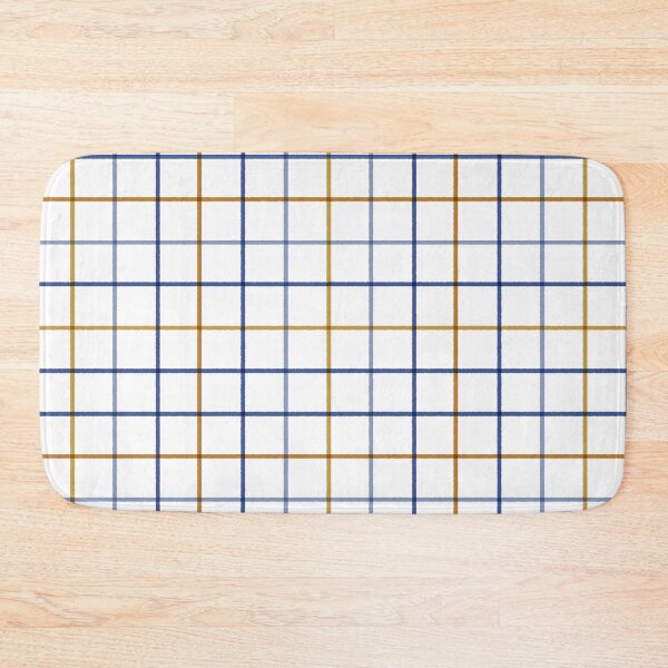 Item preview, Blue and Mustard Plaid - Hand Drawn Rustic Windowpane Check Pattern designed and sold by Live-Created.
