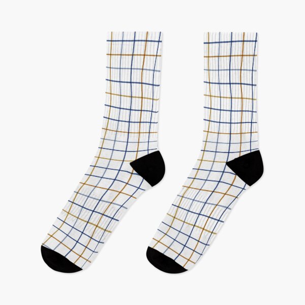 Item preview, Blue and Mustard Plaid - Hand Drawn Rustic Windowpane Check Pattern designed and sold by Live-Created.