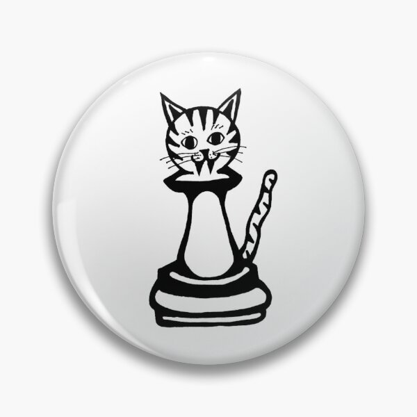 Item preview, Kitty Cat Chess Pawn Piece Greyscale designed and sold by KayTurtless.