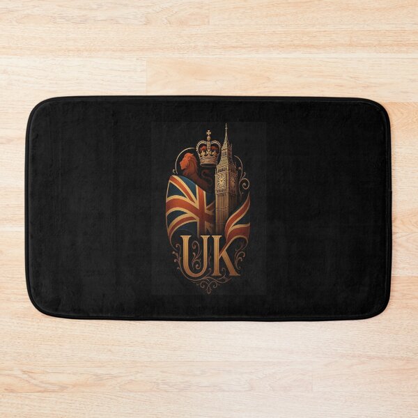 Item preview, United Kingdom Vintage Travel Poster, UK Retro Design, Union Jack Vintage, London England Typography, Great Britain Travel Art designed and sold by Typologystudios.