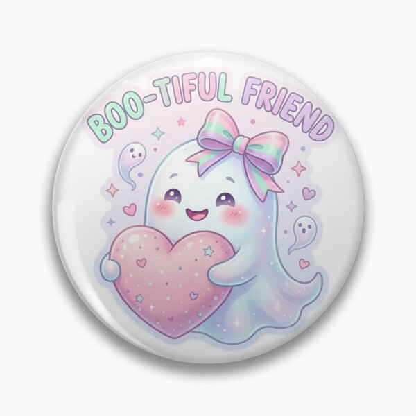 Item preview, Boo-tiful Friend Cute Ghost Sticker – Pastel Kawaii Halloween Art designed and sold by Vibe Glue.