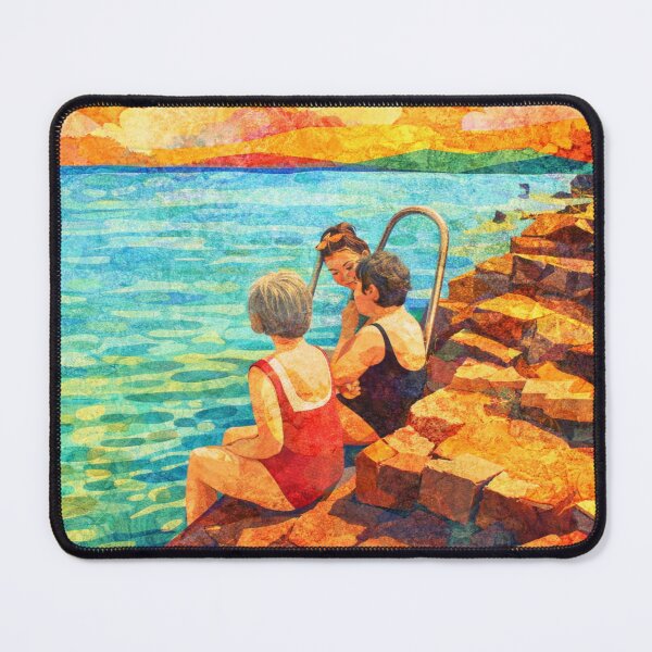 Item preview, Simple Pleasures, Summer Lake Swim, Mixed Media Digital Collage designed and sold by SWSandraWechner.
