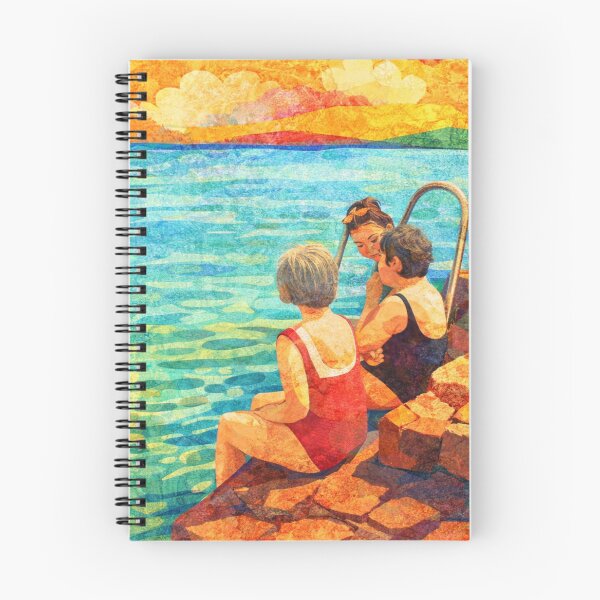 Item preview, Simple Pleasures, Summer Lake Swim, Mixed Media Digital Collage designed and sold by SWSandraWechner.