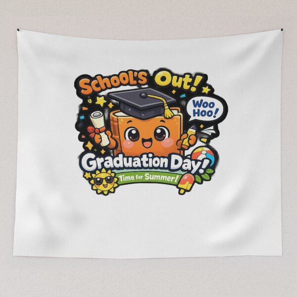 Item preview, Schools Out Graduation Day Time For Summer Sticker designed and sold by Hafcishop.