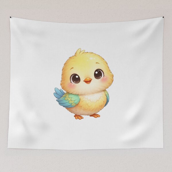 Item preview, Cute Cartoon Baby Bird in Whimsical Garden designed and sold by lmsendalfer.