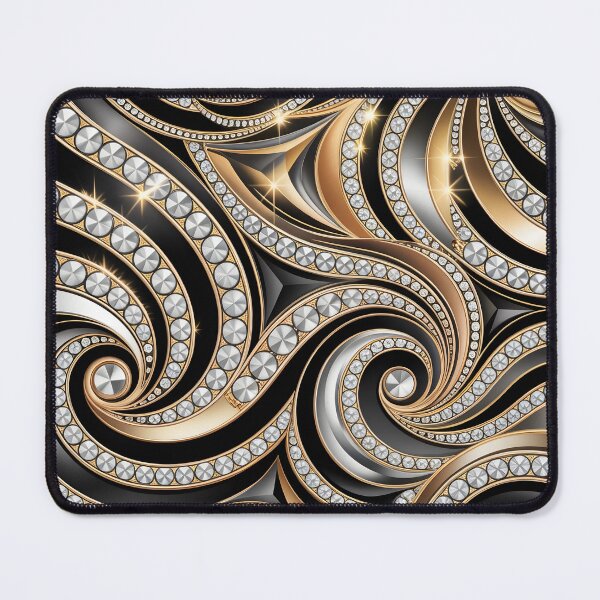 Item preview, Modern Abstract Art Deco Black and Gold Swirl Pattern designed and sold by LEILA ART SPACE.