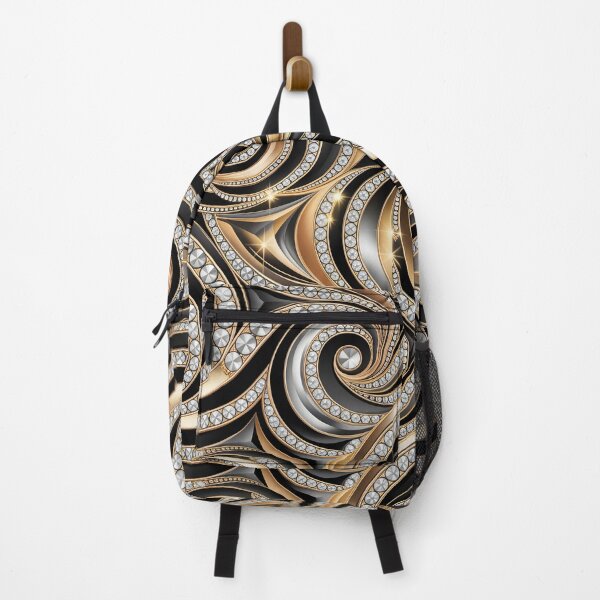 Item preview, Modern Abstract Art Deco Black and Gold Swirl Pattern designed and sold by LEILA ART SPACE.