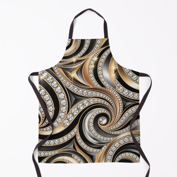 Item preview, Modern Abstract Art Deco Black and Gold Swirl Pattern designed and sold by LEILA ART SPACE.