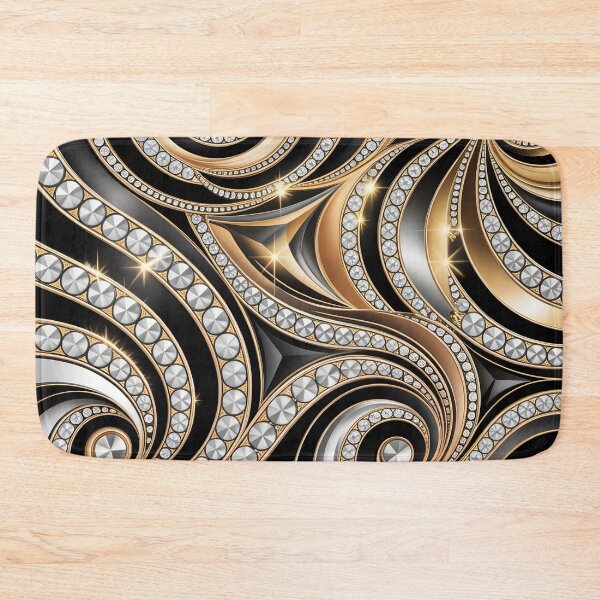 Item preview, Modern Abstract Art Deco Black and Gold Swirl Pattern designed and sold by LEILA ART SPACE.