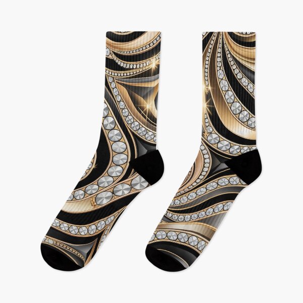 Item preview, Modern Abstract Art Deco Black and Gold Swirl Pattern designed and sold by LEILA ART SPACE.