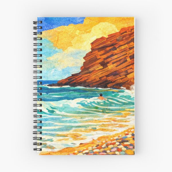 Item preview, Coastal Cliff framed by ocean waves, Mixed Media Digital Collage designed and sold by SWSandraWechner.