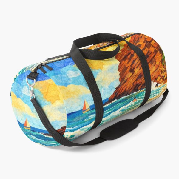 Item preview, Coastal Cliff framed by ocean waves, Mixed Media Digital Collage designed and sold by SWSandraWechner.