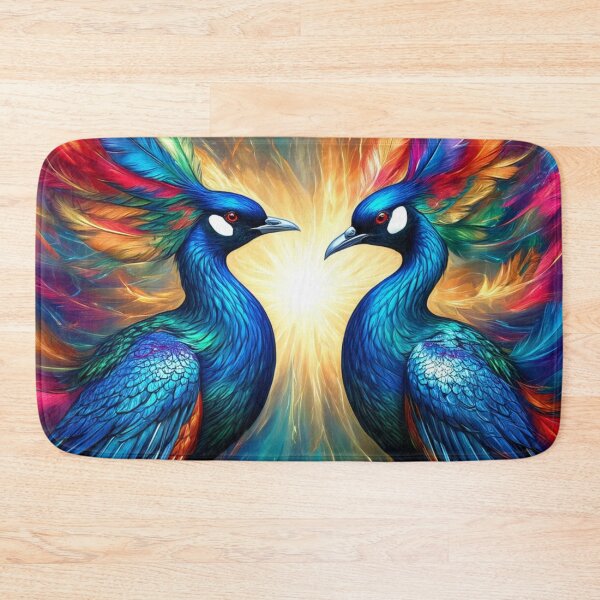 Item preview, Twin Phoenix Peacocks - Vibrant Spiritual Cosmic Bird Art designed and sold by TS68.