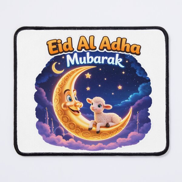 Item preview, Eid Al Adha Mubarak Cute Moon & Lamb Cartoon Sticker | Islamic Holiday Design | Eid Gift Idea designed and sold by RALYSHOP.