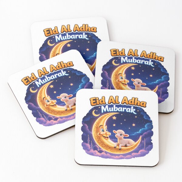 Item preview, Eid Al Adha Mubarak Cute Moon & Lamb Cartoon Sticker | Islamic Holiday Design | Eid Gift Idea designed and sold by RALYSHOP.