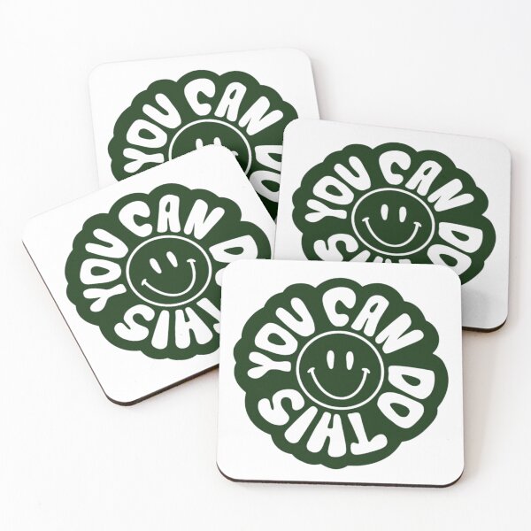 Item preview, You Can Do This Retro Smiley Dark Green Art designed and sold by Siriusvibes.