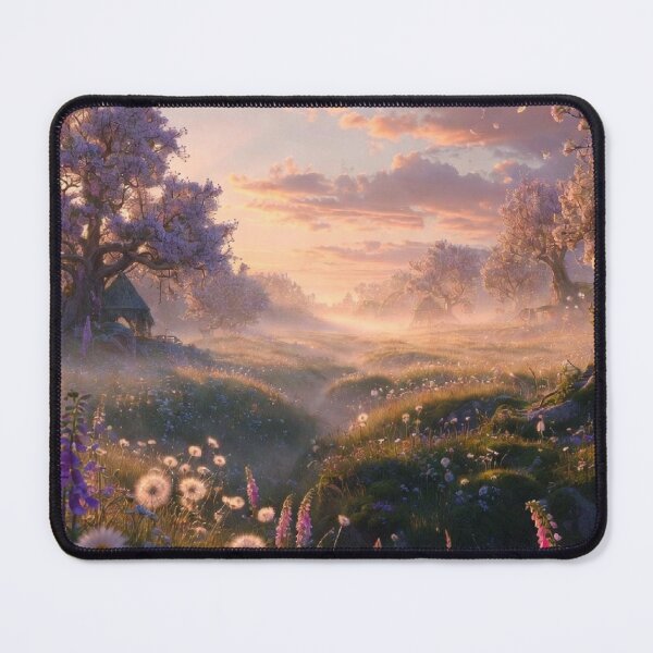 Item preview, Golden Hour Misty Meadow | Dreamy Wildflower Fantasy Landscape designed and sold by Joammiyon.