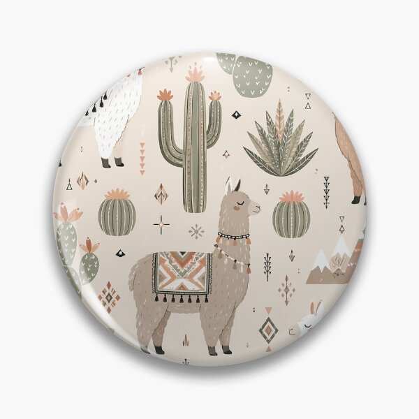 Item preview, Boho desert pattern with llamas and cacti designed and sold by Imprearte.