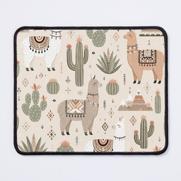 Item preview, Boho desert pattern with llamas and cacti designed and sold by Imprearte.