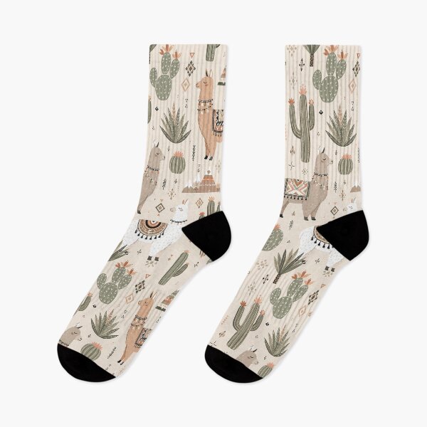 Item preview, Boho desert pattern with llamas and cacti designed and sold by Imprearte.
