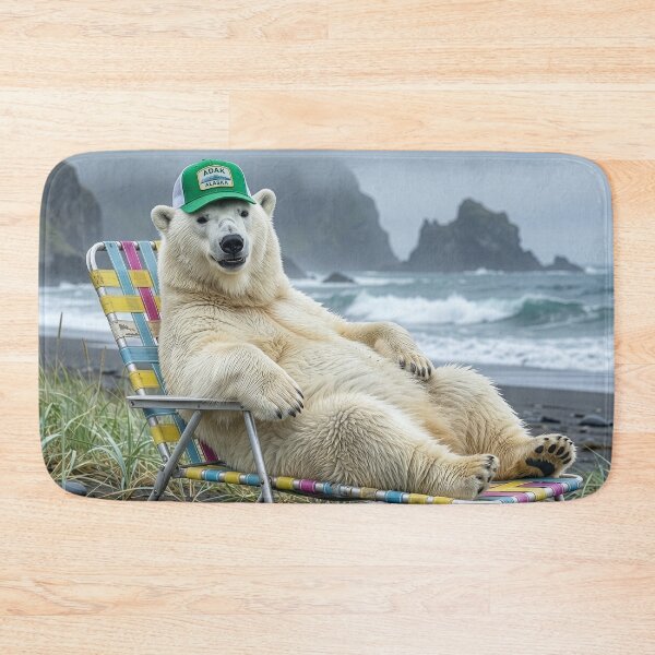 Item preview, Wayward Polar Bear Lounges on the Adak Shore designed and sold by Tridentulus.