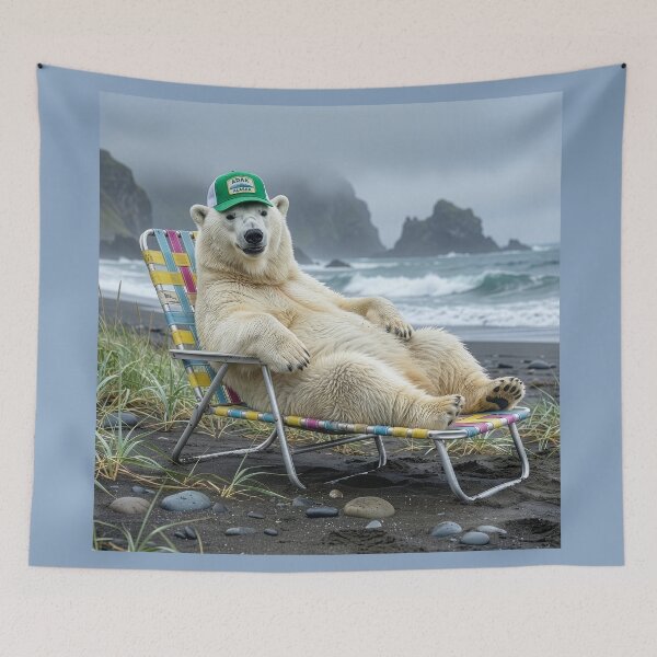 Item preview, Wayward Polar Bear Lounges on the Adak Shore designed and sold by Tridentulus.