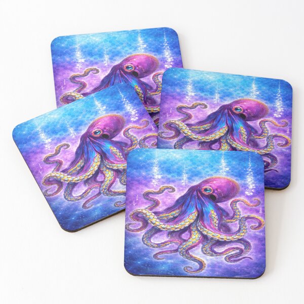 Item preview, Glowing Octopus Art – Cosmic Neon Deep Sea Design designed and sold by artistwill.